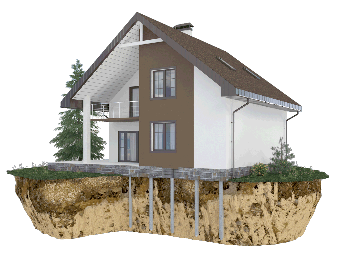 Перед обустройством фундамента для кирпичных домов, мы изучаем устройство грунта на вашем участке